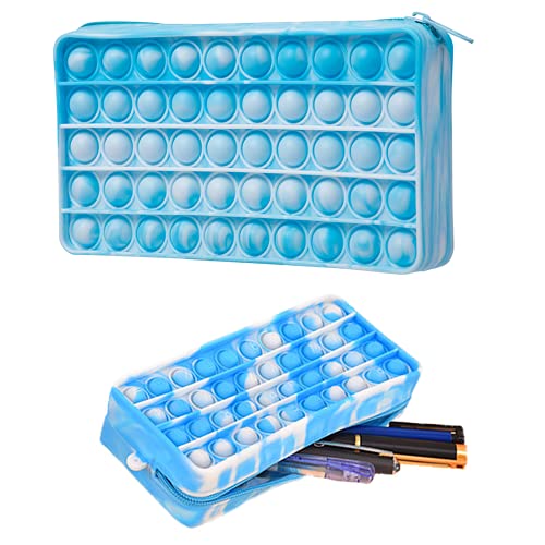 BINGLALA Pop Simple Sensory Pencil Box Push Pop Pencil Case Fidget Toy Bubble Stationery Storage Bag Decompression Toy for Kids Office Stationery Organizer