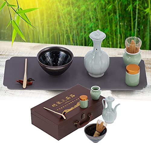 Yosoo123 Juego de té japonés, Juego de batidor de té Matcha de 8 Piezas, Soporte para batidor de bambú, Kit de Polvo de… - Imagen 7