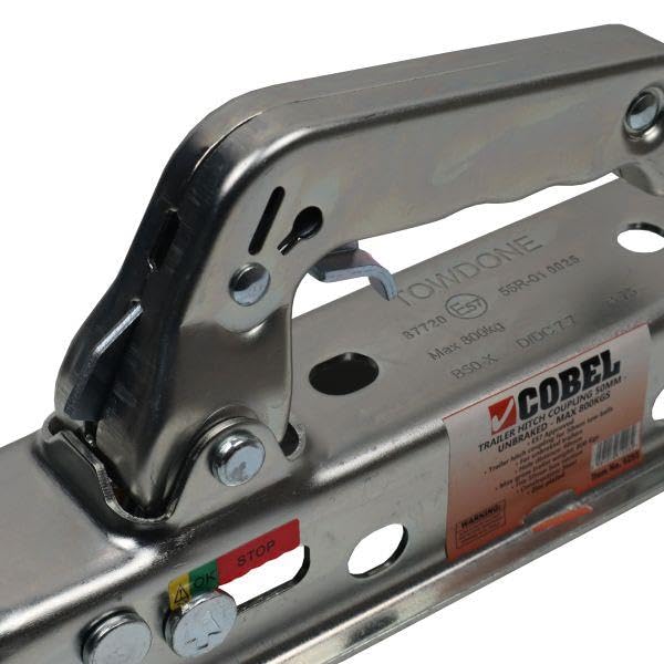 COBEL 50mm Unbraked Trailer Hitch Coupling for 50mm Drawbar Max 800kg 9295