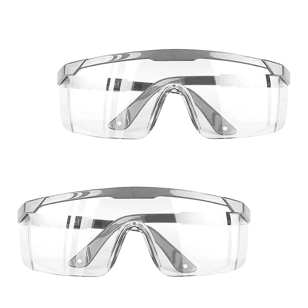 JUHONNZ Gafas de Protección,2 PCS Gafas de Seguridad Gafas Protectoras Antivaho Gafas a Prueba de Polvo para Niños Adultos Protección Ocular con Lentes de PC y Más Gruesas para Actividades Aire Libre