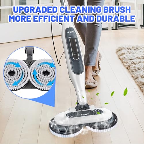 Image of Upgraded Steam Mop Pads for Shark S7000 Series - Replacement Brush Heads with Scrubbing Bristles | Deep Cleans Hardwood, Tile, Laminate Floors | Compatible with S8201 /S8001 /S7201 Models-2 Pack