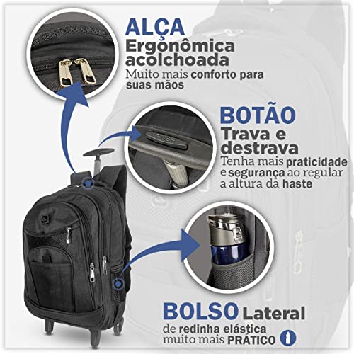 Mochila De Rodinhas Escolar Masculina Com Protetor De Costa