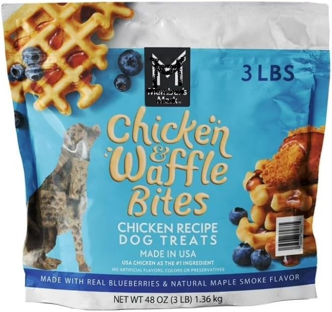 Member Marks Chicken & Waffle Bites Chicken Recipe Dog Treats, 48 Oz ~ (1 Pack).