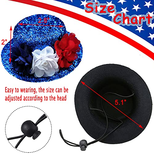 4Pcs Pet Independence Day Costume 4Th Of July Dog Dress Collar Flowers Decorate Top Hat Necklace And Leg Bands Cute Cat Tutu Skirt Usa Patriotic Outfit For Medium Large Kitty Party Decorations #TOP5