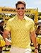 Funny World Banana Shirts for Men Quick-Dry Short Sleeve Moisture Wicking Tropical Fruit Golf Shirts Beach Aloha Hawaiian Polo, Banana, Large