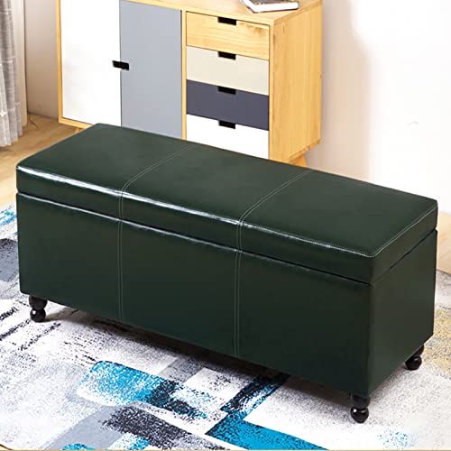 Panca portaoggetti moderna in pelle per soggiorno, in legno massello, baule con ascensore, multifunzione, panca per scarpe, 80 x 45 x 42 cm
