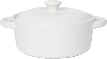 Now Designs White Brie Baker - Elegant Ceramic Cheese Baking Dish, 7.5-Inch Diameter