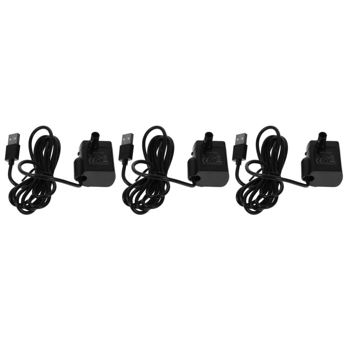 BESPORTBLE 3piezas Usb De Agua Sumergible Potente Para Acuarios Fuentes y Jardines y Silenciosa Color Negro