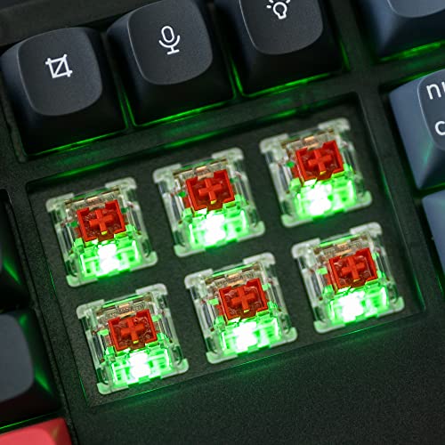 Image of Keychron V6 Wired Custom Mechanical Keyboard, Full-Size QMK /VIA Programmable Macro with Hot-swappable Keychron K Pro Red Switch Compatible with Mac Windows Linux (Frosted Black-Translucent)