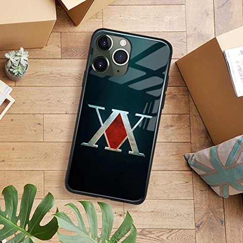 Japanese Anime Protective Cover Soft Silicone Shockproof Manga Pattern Shell Glass Phone Cases (For Iphone 14 Pro,Hunter X Hxh Emblem) #TOP1