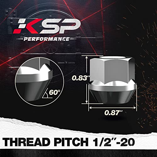 image for KSP PERFORMANCE KSP 1/2-20 Lug Nuts Open End, 20PCS 1/2x20 Aftermarket
