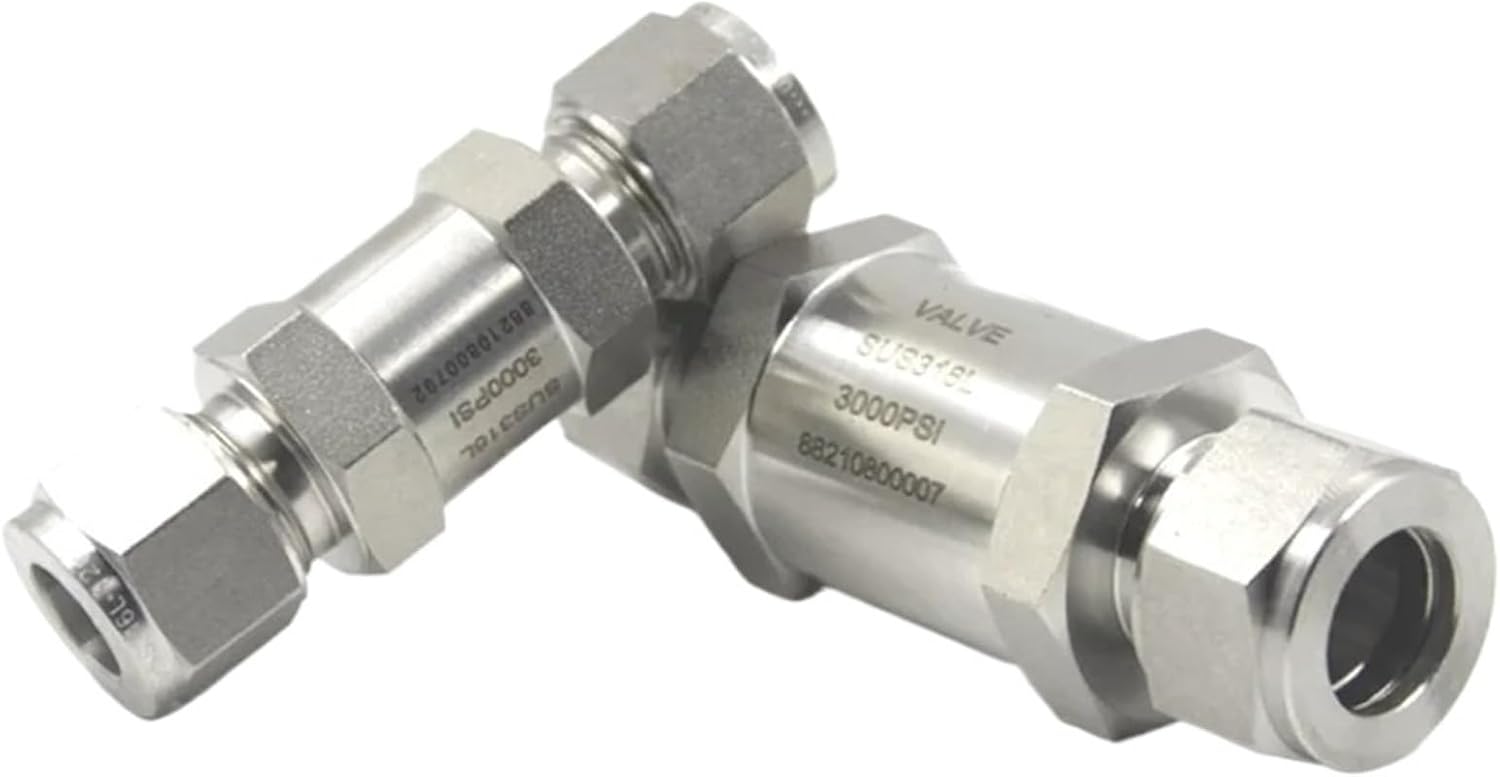 Stainless Steel 316 CHECK VALVE 3000 psig Non-return One-way 1/4" 3/8" 1/2" 6mm 8 10 12 Compression Connection replace(10 mm)