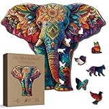 Colorful Elephant Wooden Puzzle for Adults 200 Pieces...