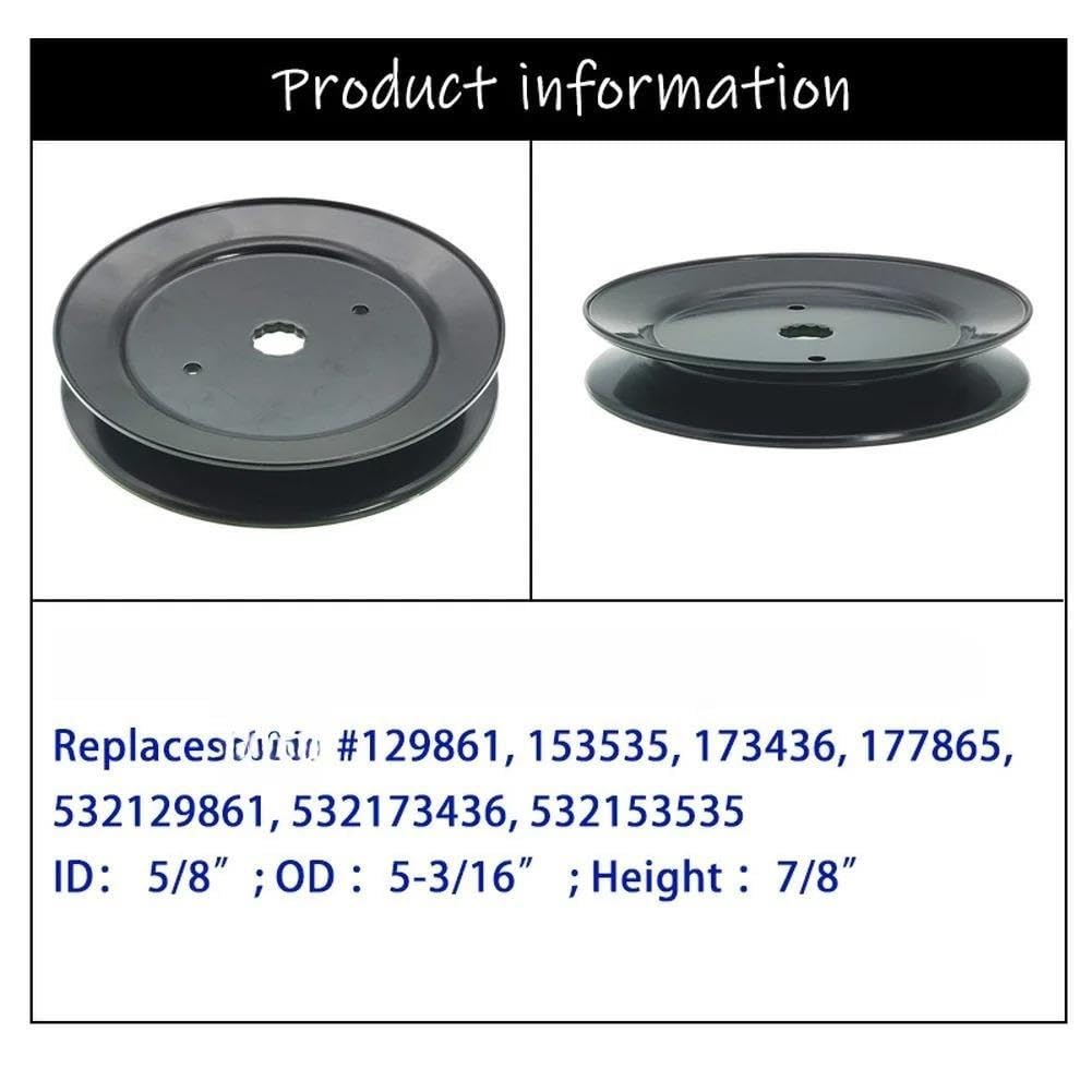 Polea de husillo for cortacésped 332512B, Pieza de Repuesto Apta for 153535 129861 173436 177865, Accesorio for cortacésped(2pcs)