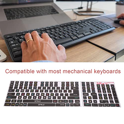 Keyboard Stickers, 2 Pcs Keyboard Cover Stickers PVC Decorative General Desktop Computer Keyboard Stickers Beautiful English Keycap Button Stickers for 84 to 108 Keys Keyboard by Estink - Image 5
