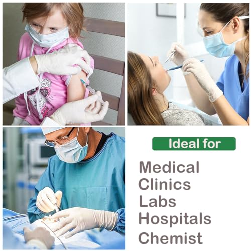Image of adbeni Latex Hand Gloves | Powdered Non-Sterile Disposable | Comfortable Fit & Grip | Suitable for Medical Examination, Clinics, Nursing, Labs, Chemist Counters & Hygiene Use | Medium | Pack of 10