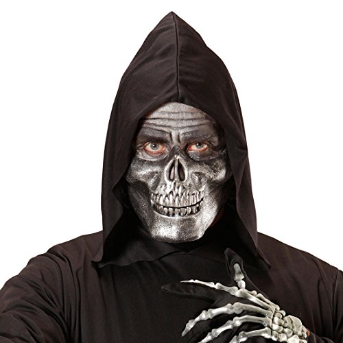 NET TOYS Masque de crâne - métallique | Squelette Demi-Masque Effrayant | Accessoire tête Squelette Halloween | Demi-Masque Accessoire Skull