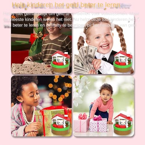 Tirelire décorative chat pour enfant avec effet sonore pour table de chevet