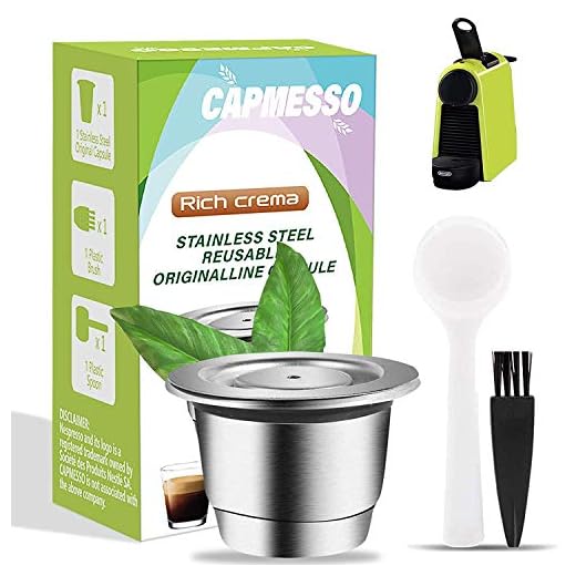 CAPMESSO Cápsula de café reutilizables, Cápsula rellenables para espresso, Cápsula de acero inoxidable compatibles con las máquinas de la línea original de Nespresso