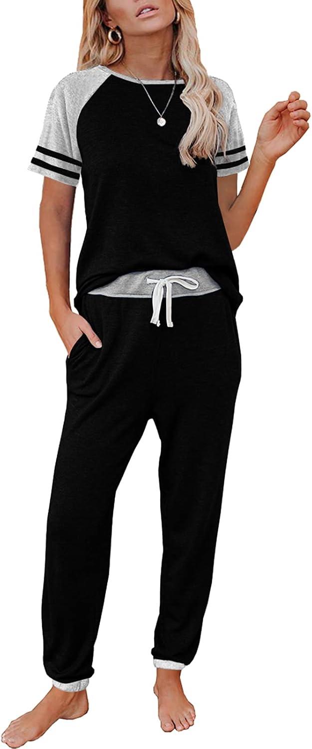 AUTOMET Women’s Pajama Sets 2 Piece – Soft Summer Sleepwear with Pockets, Lounge Sets for Women, Travel Outfits