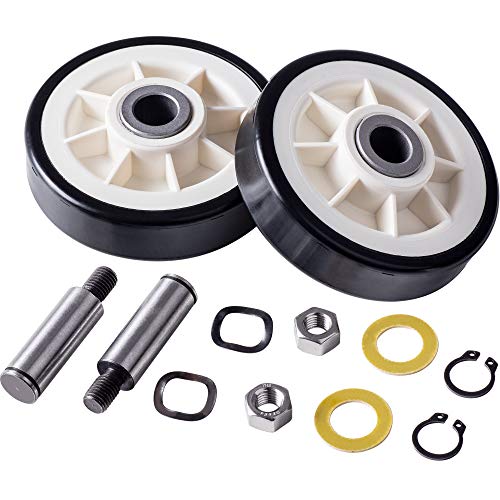 BlueStars 12001541 303373K Dryer Drum Support Roller Kit Compatible with Maytag Crosley Jenn-Air Dryers - Replaces 303373 3-3373 Y303373 12001541VP W10116741-2 Packs