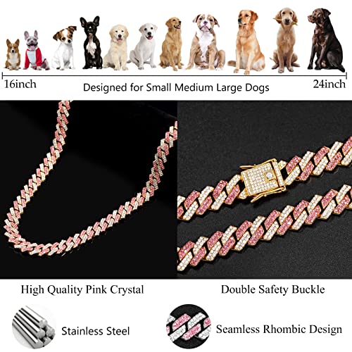 Collier pour chien de taille moyenne or rose cadeau étincelant - 6
