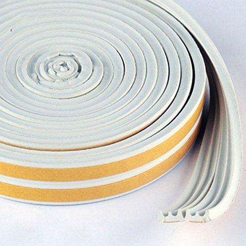 Preisvergleich Produktbild Gemini _ Mall, wetterfest,, gepr.), Tür, Fenster, anti-collision, Schallschutz, Zugluftstopper für Türen und Fenster, 5 m, sehr robust, Gummi, selbstklebend, aus Gummi, weiß, 5 m