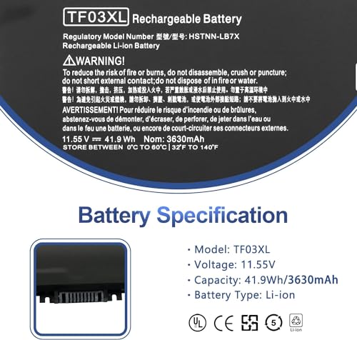 TF03XL 920070-855 Battery for HP Pavilion X360 15-CD 15CK 15-CC 14-BF 14-BK 14-CD 14M-CD 17-AR,15-ck0xx ck013ca cc0xx cc1xx cc523ca cc5xx cd007ca... - Image 2