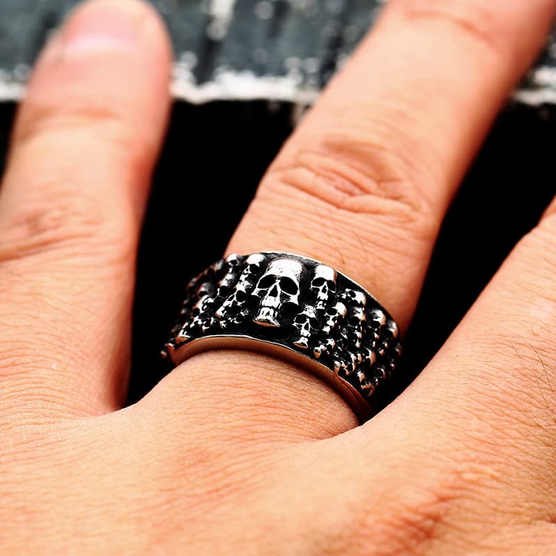 Death Skull Ring for Men Stainless Steel Jewelry Biker Rings Scary Death Ring Skull for Gifts2