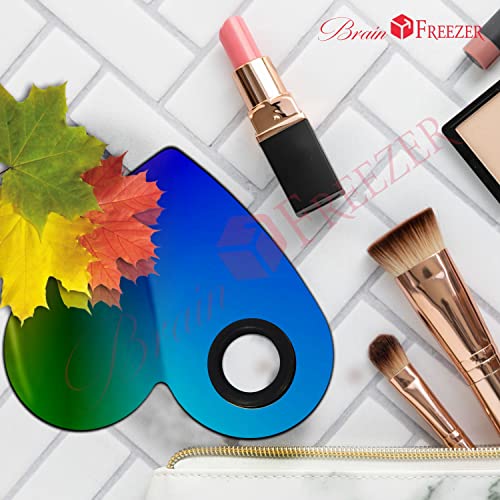 Image of Brain Freezer Shiny Makeup Palette With Stainless Steel Round Shape Spatula, 100 g (Heart Rainbow)