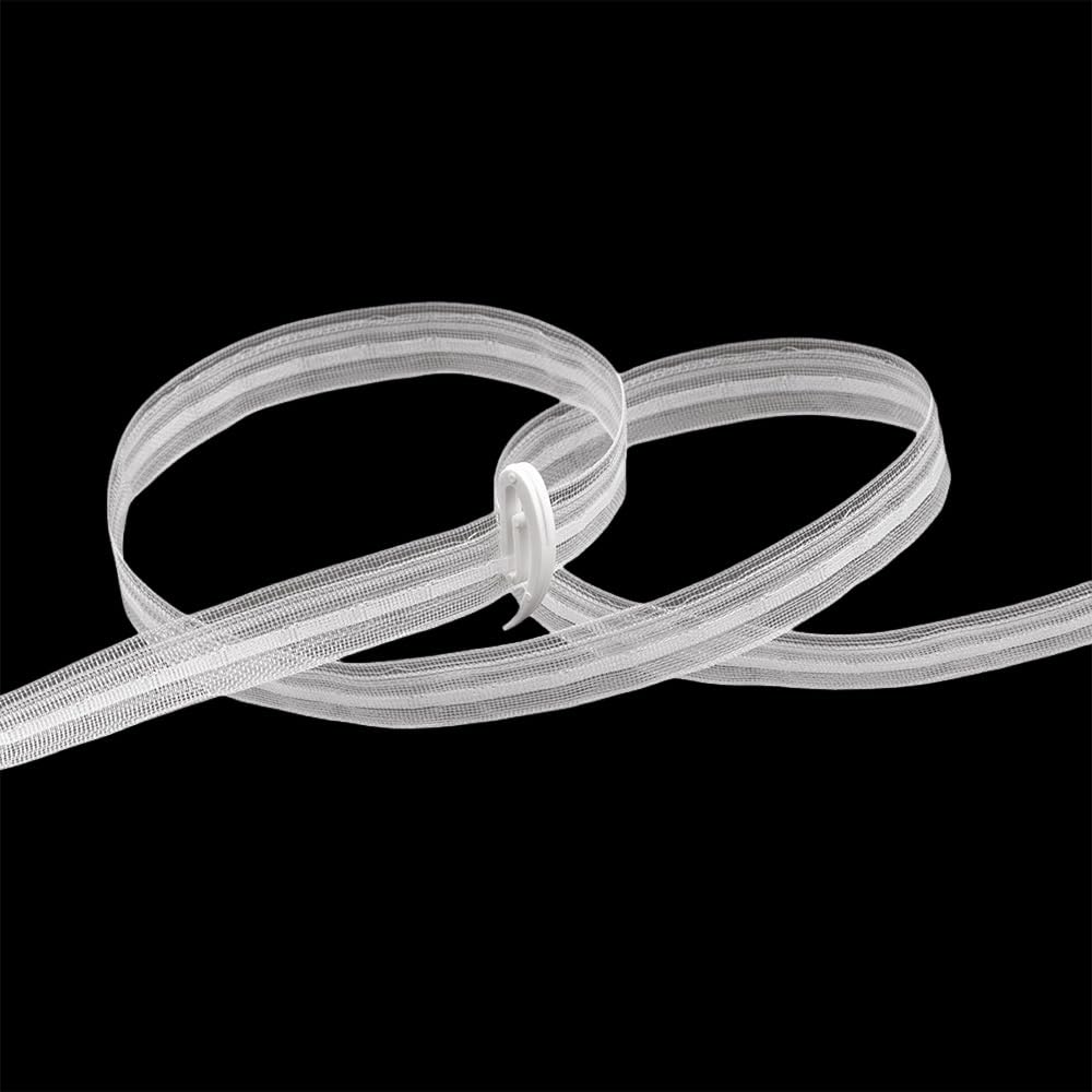 Oz-Is Dar Tekstil Gardinenband 150 Meter Raffrolloband 3919MP 15 mm Universell 100% Polyester Transparent Faltenband zum Annähen für Vorhänge und Gardinen 3919MP