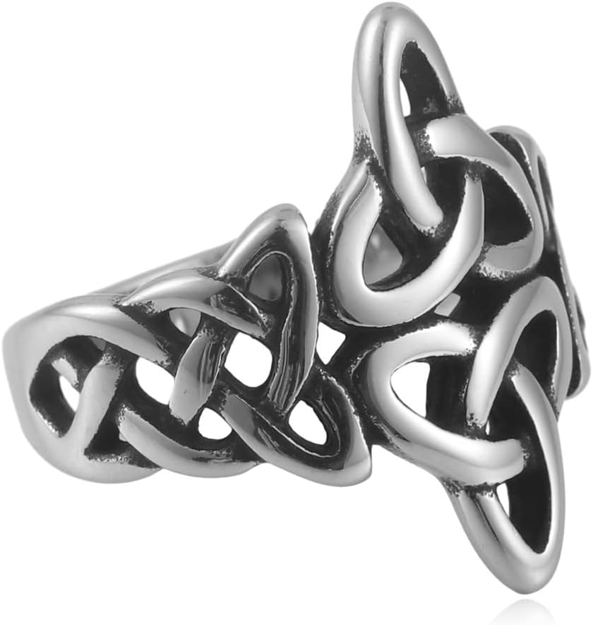 YWMAN Celtic Trinity Knot Ring, Triquetra Knot Ring, Stainless Steel Celtic Irish Jewelry for Women - Image 3