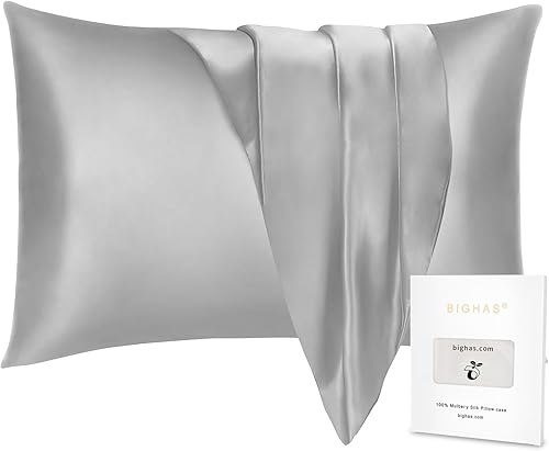 Miniatura 10 de BIGHAS Funda de almohada 100% seda de morera para cabello y piel con cremallera oculta, suave, transpirable, natural a ambos lados, seda de 19 momme