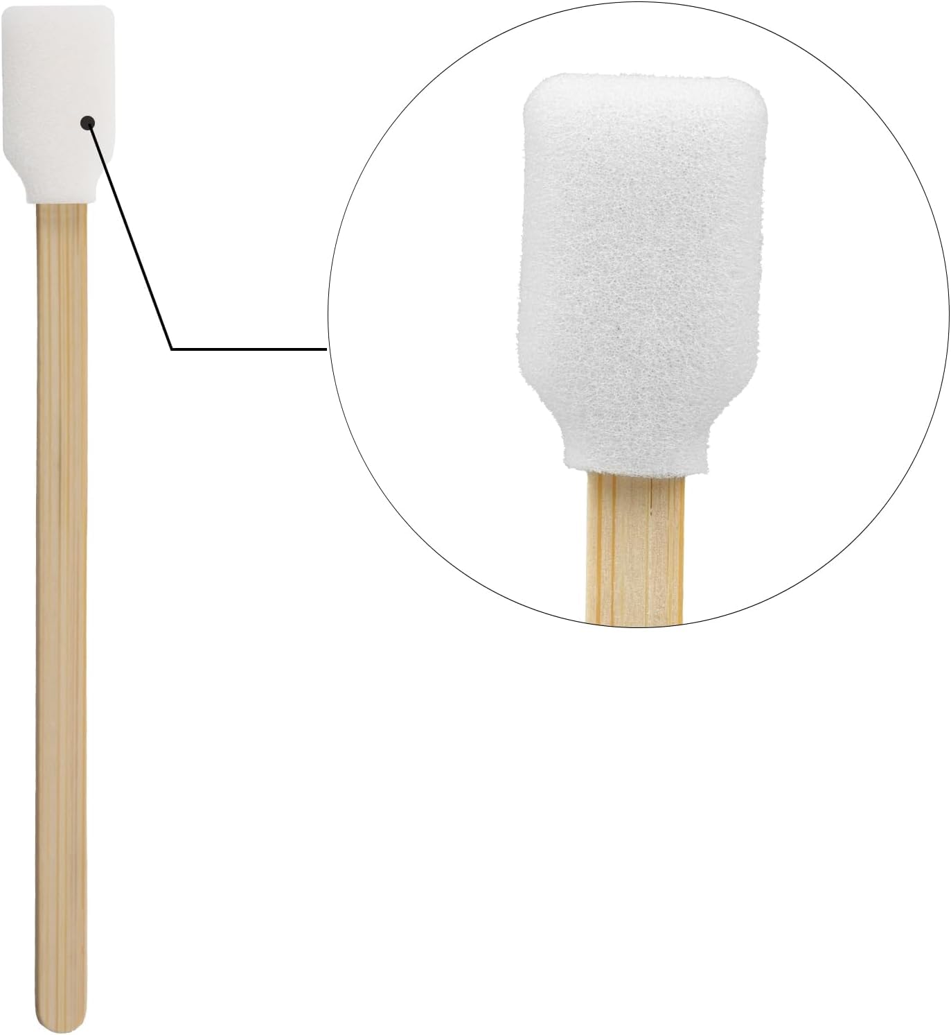 kristen 20 PCS Wooden Handle Foam Cleaning Swabs, Lint Free Sponge Tip Sticks for Inkjet Printer