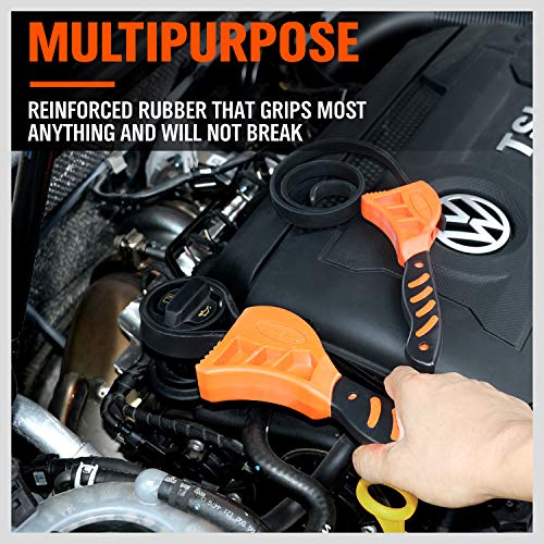 HORUSDY 2-Piece Adjustable Strap Wrench, Grip Wrench, Filter Wrench, Oil Wrench, Plumbing Wrench, Plumbers Srench (2-Piece)