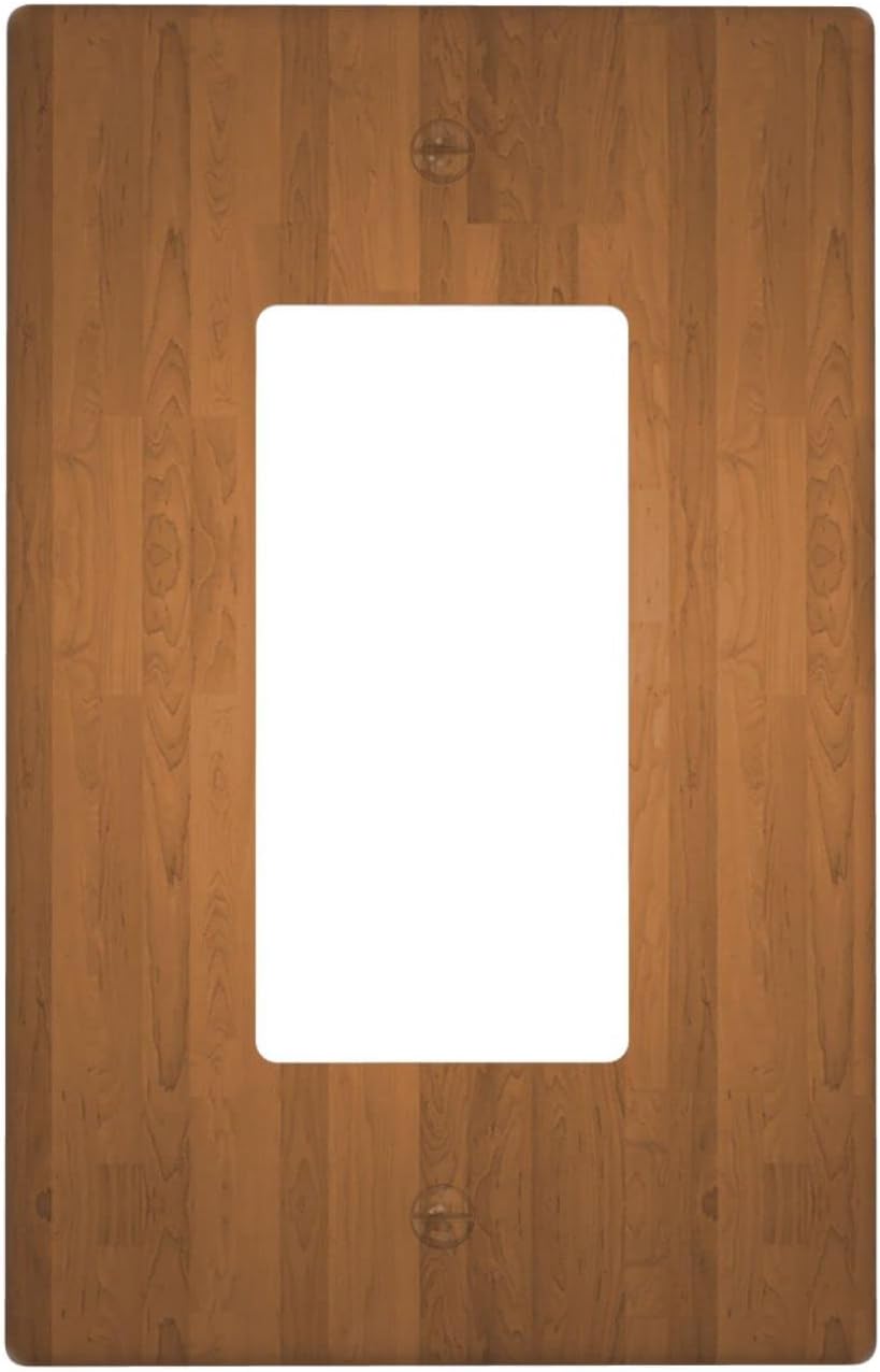 Generic Pine Tree Wood Grain Rustic Single Rocker Toggle Funny Plastic Wall Plate Decorative Single RockerLight Switch Cover For Women Girls Bedroom Kitchen Living Room