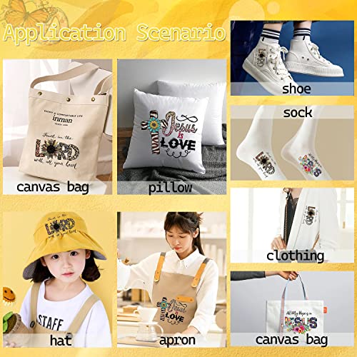 6Pcs Iron On Transfer Decal Cross Leopard Print Flower Designs Appliques Iron On Transfers For T-Shirts Decals Heat Transfer Sticker For Clothes Bag Pillow Covers Diy Decorations (Style 03) #TOP6