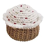  LOOP BABY weißes Törtchen mit bunten Streuseln - Cupcake aus Bio-Baumwolle - Kaufladen-Zubehör - Zubehör-Puppenküche