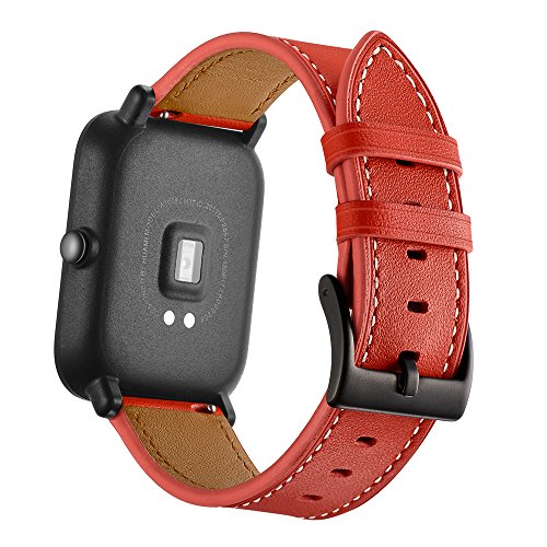 Für Amazfit Bip Strap Leder 20 mm Damen Herren Handgelenkschlaufe Armband Armband Ersatzband für Amazfit Bip Youth/Samsung Galaxy Watch