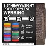 Strapworks Heavyweight Polypropylene Climbing Webbing, Brown, 1.5