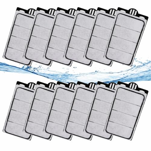 Image of GOZILLA 12 Pack Auqarium Filter Cartridges, 3-Layer Auqarium Filters Replacement Plates, Turtle Tank Filter Sponges with Activated Carbon, Suitable for 3.5W 74GPH Low-Water Filters.