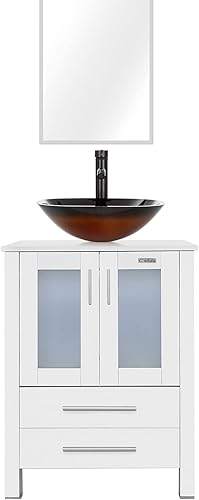 Miniatura 152 de eclife - Lavabo de baño de 24.0 pulgadas con encimera, gabineta de estilo contemporáneo Turquesa Cuadro