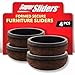 SuperSliders Formed Felt Furniture Movers for Hard Surfaces (4 piece) -1-1/2" Walnut Brown, Round