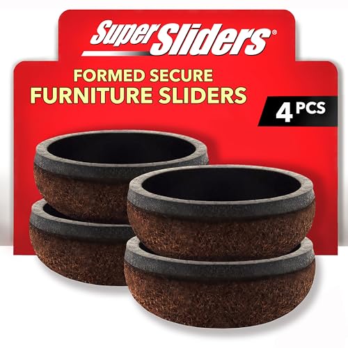 Super Sliders Secure Grip Formed Felt Movers for Furniture t...