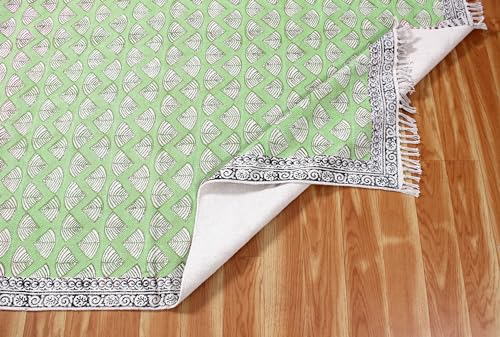 Tapis de Noël en coton vert pour zone de circulation élevée et entrée
