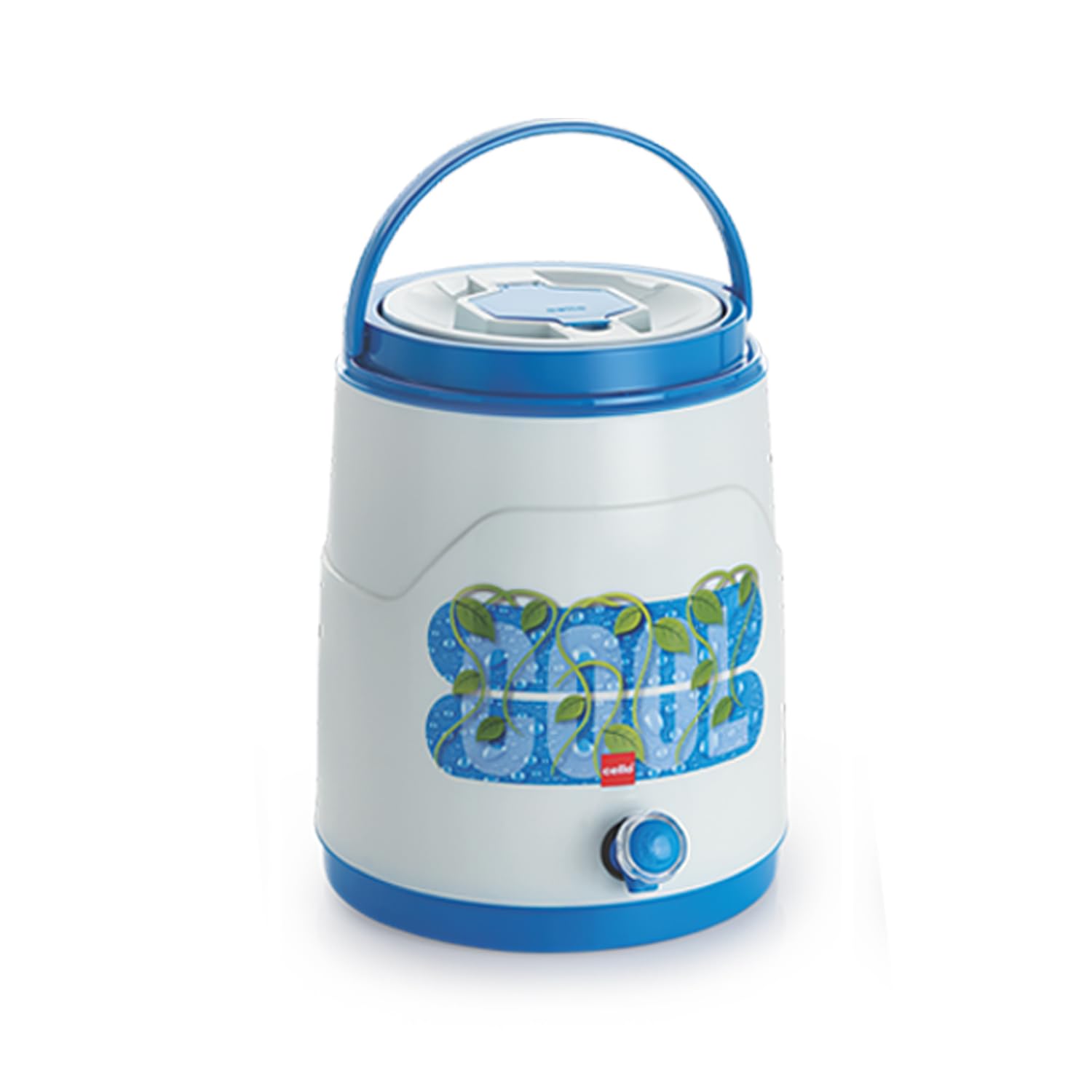 Cello Fountain Plastic PU Insulated Water Jug 10 litres, Blue | Leak Resistant | Wide Mouth for Cleaning | BPA Free | Easy to Carry | Ideal for Travel, Picnic, Homes, Offices, Shops & Clinics