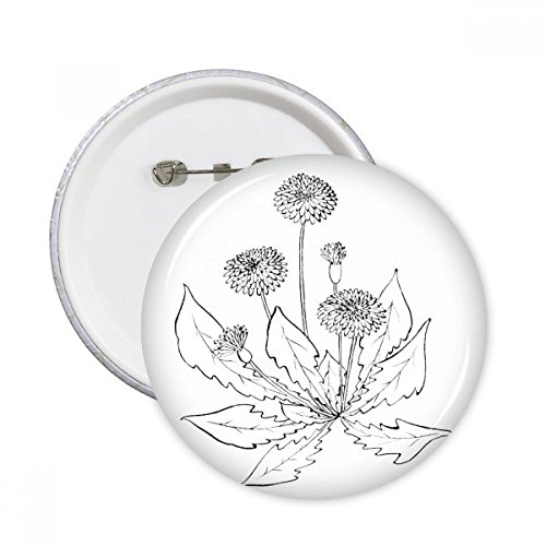 Badge pissenlit noir accessoire vêtement customisation sac et bouton rond XXL