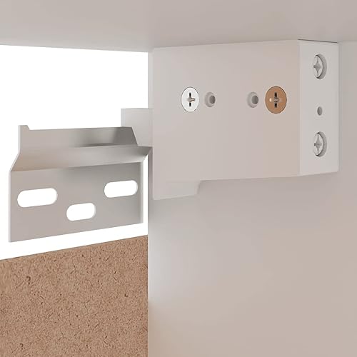 Miniatura 9 de Armario colgante blanco de 23.6 x 12.2 x 23.6 pulgadas, madera de ingeniería, armario alto montado en la pared, Gabinetes para cocina, sala de