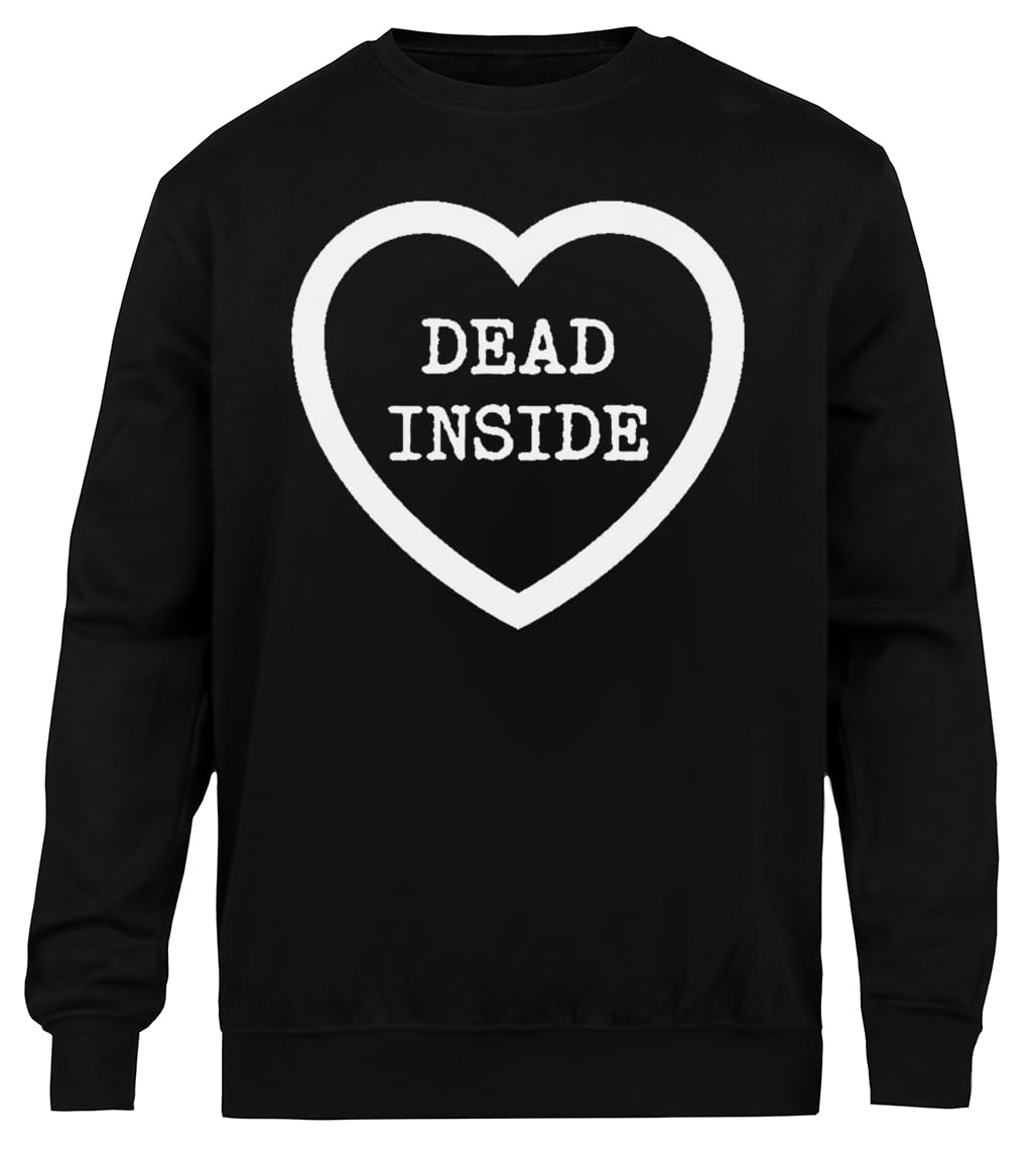 Dead Inside Unisex Czarny Sweter Ekologiczny Unisex Black Sweatshirt Eco-Friendly Crewneck