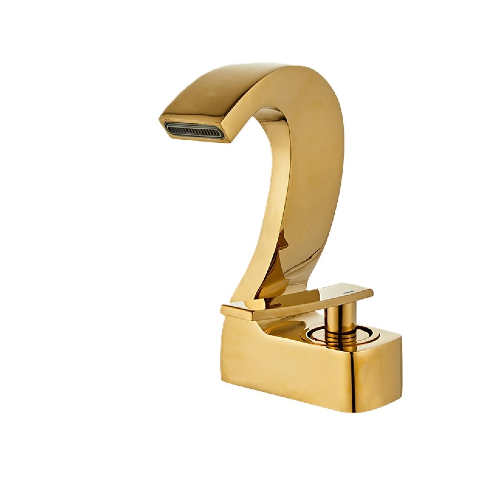 Fanjubei Golden Copper Basin Hot And Cold Water, Waterfall Style, Washbasin Faucet, Color